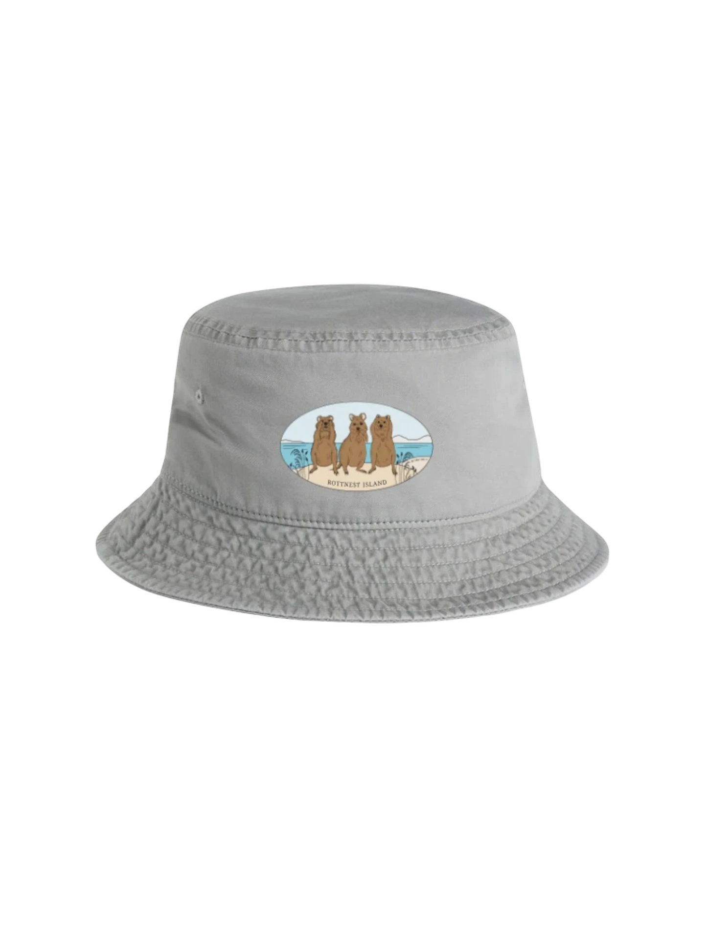 Hear No Speak No See No Quokka Faded Bucket Hat