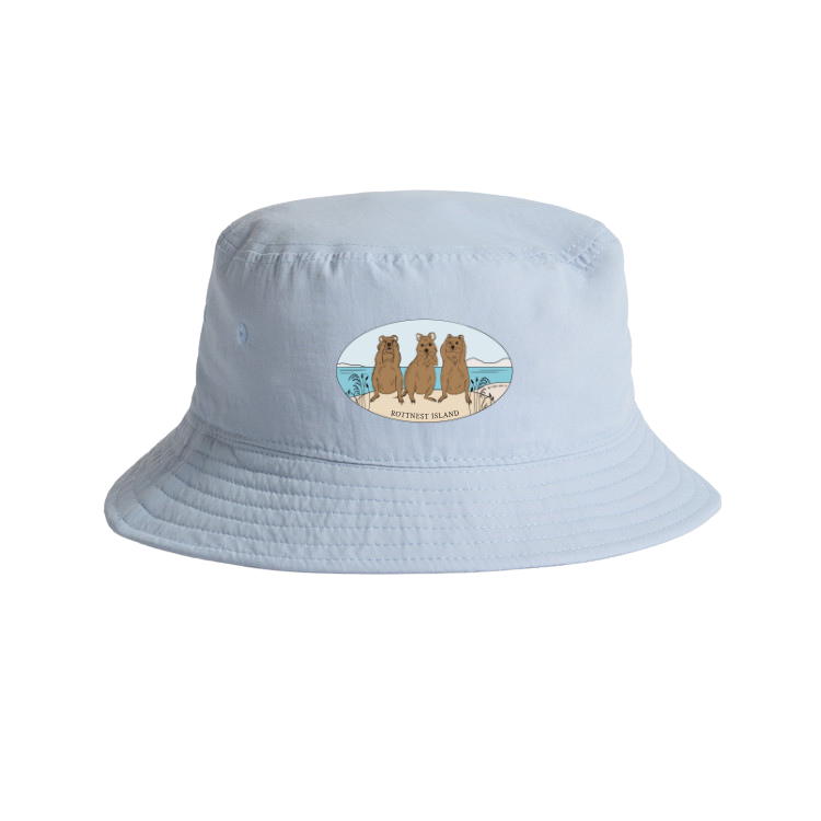 Hear No See No Speak No Quokka Nylon Bucket Hat